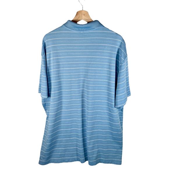 Nike Golf Men's XXL Blue & White Striped Performance Polo Shirt Athleisure READ - Picture 2 of 10